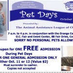 Pet Days Free Admission